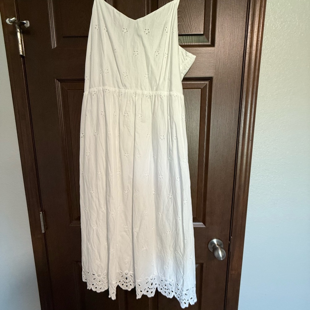 Old Navy White Eyelet Midi Dress